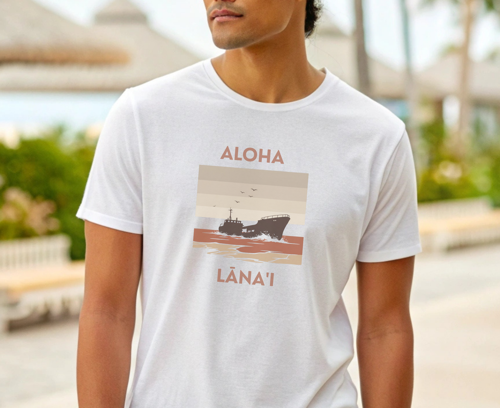 Aloha Lānaʻi Shipwreck Beach T-Shirt by Printify