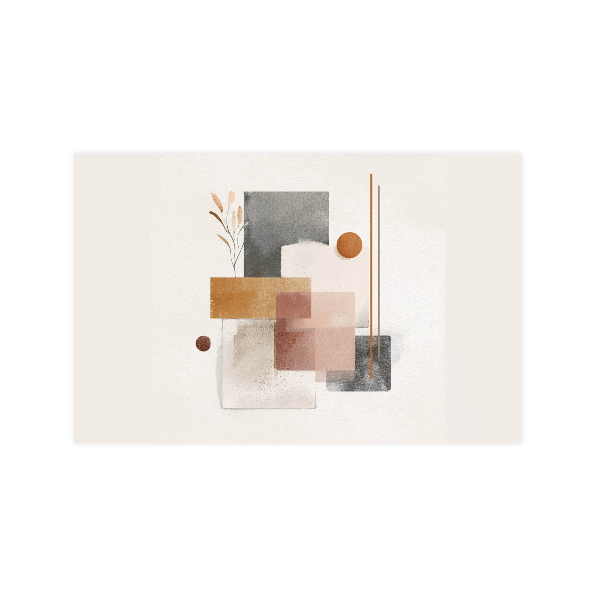 Abstract Wall Art Print, Neutral Pink Poster