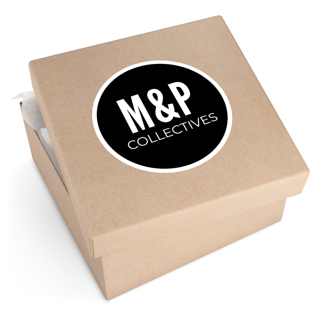 M&P Collectives logo Round Stickers | Vinyl decal, indoor/outdoor by Printify