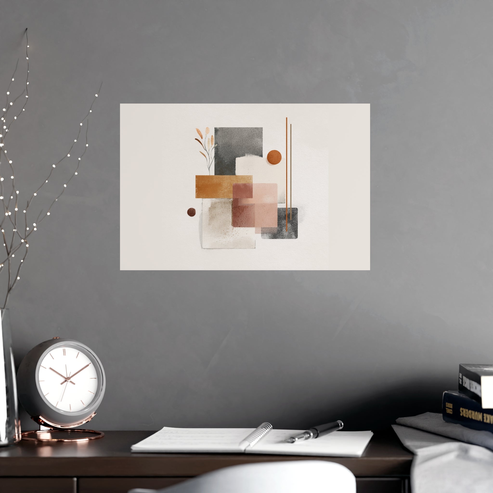 Abstract Wall Art Print, Neutral Pink Poster