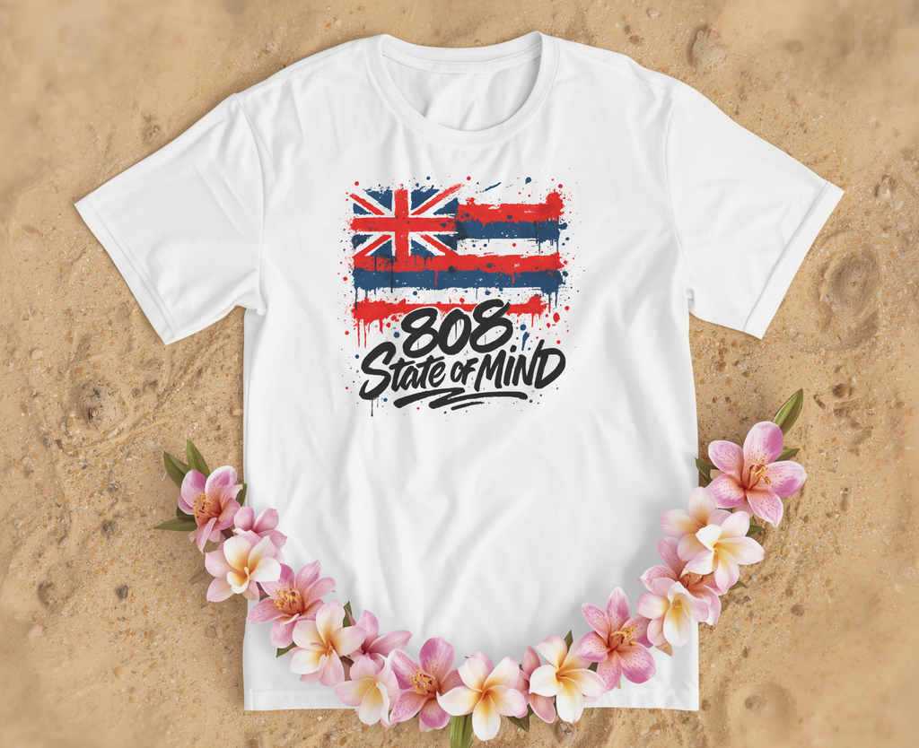 808 State Black Font of Mind Unisex White T-Shirt by Printify