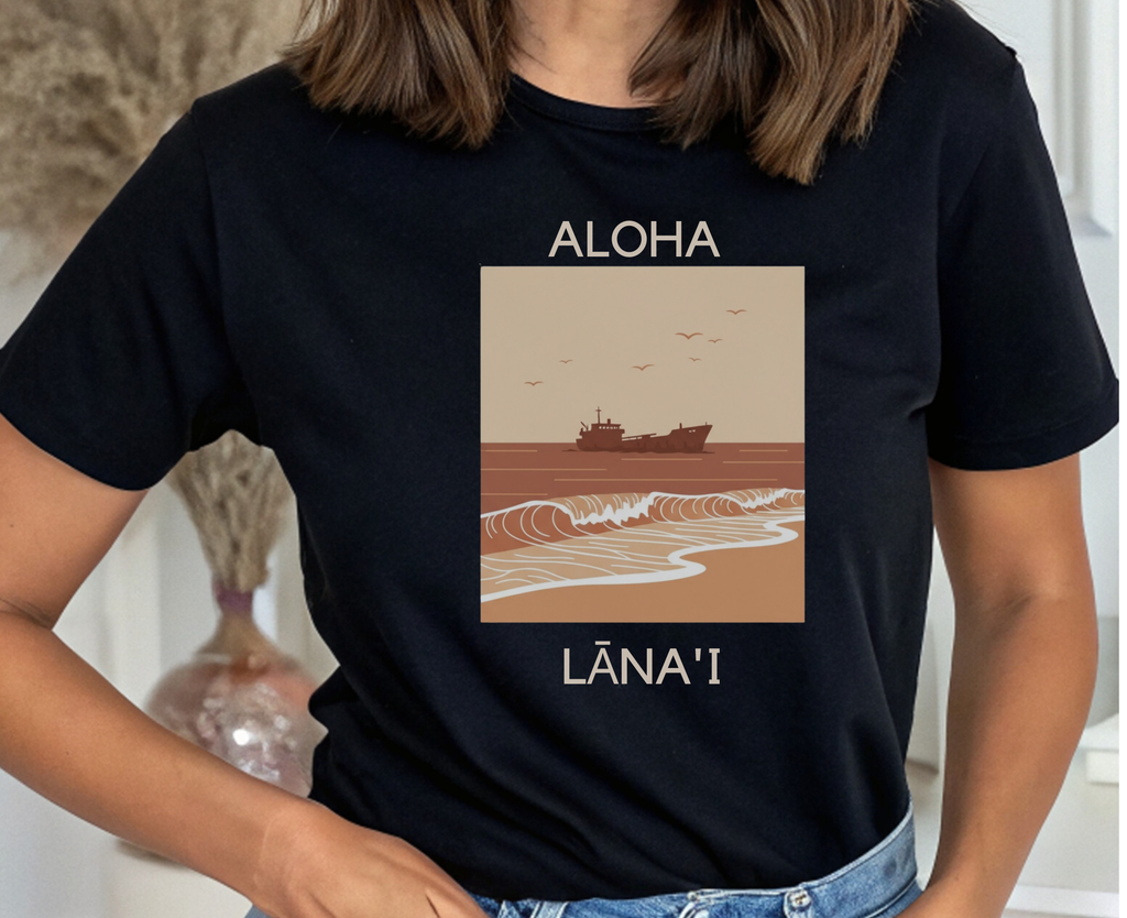 Aloha Lānaʻi Shipwreck Beach Unisex T-Shirt by Printify