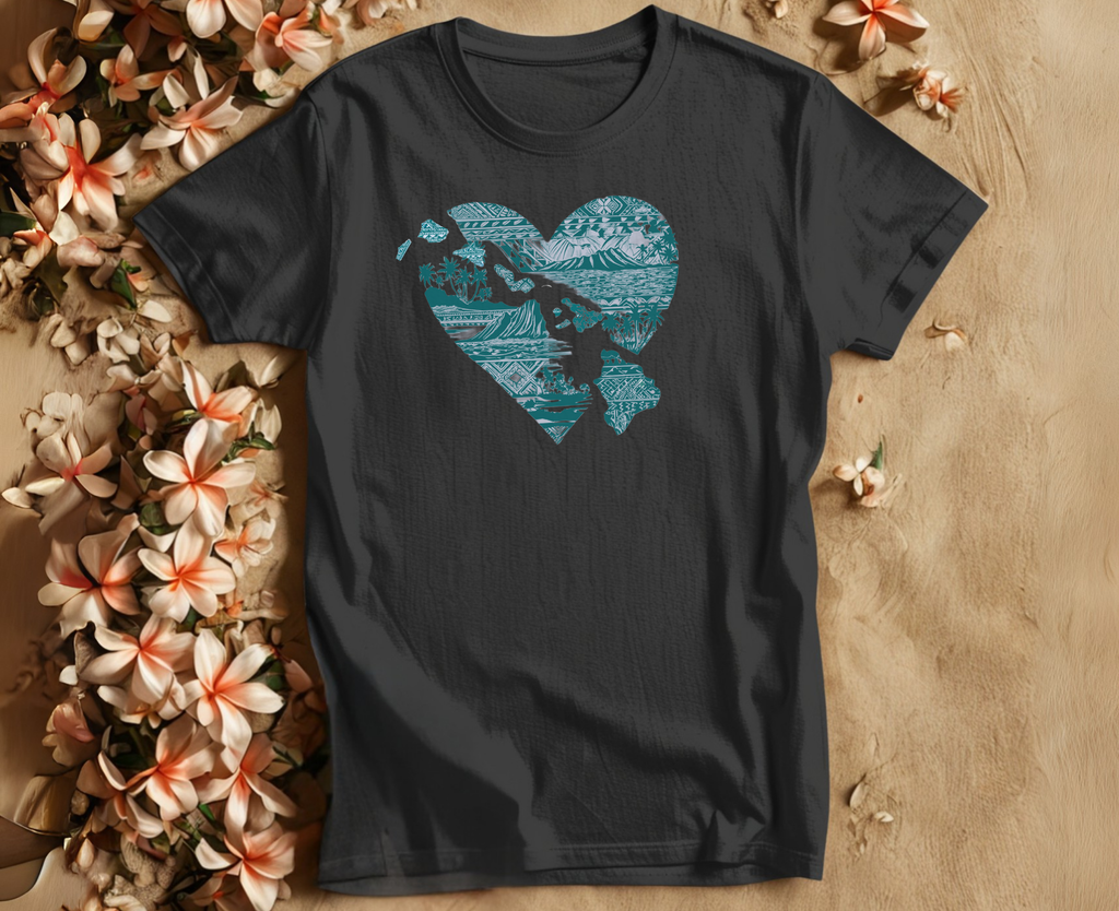 Hawaii at Heart Blue Unisex T-Shirt by Printify