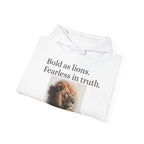 Bold as Lions, Fearless in Truth Christian Lion Unisex Hoodie