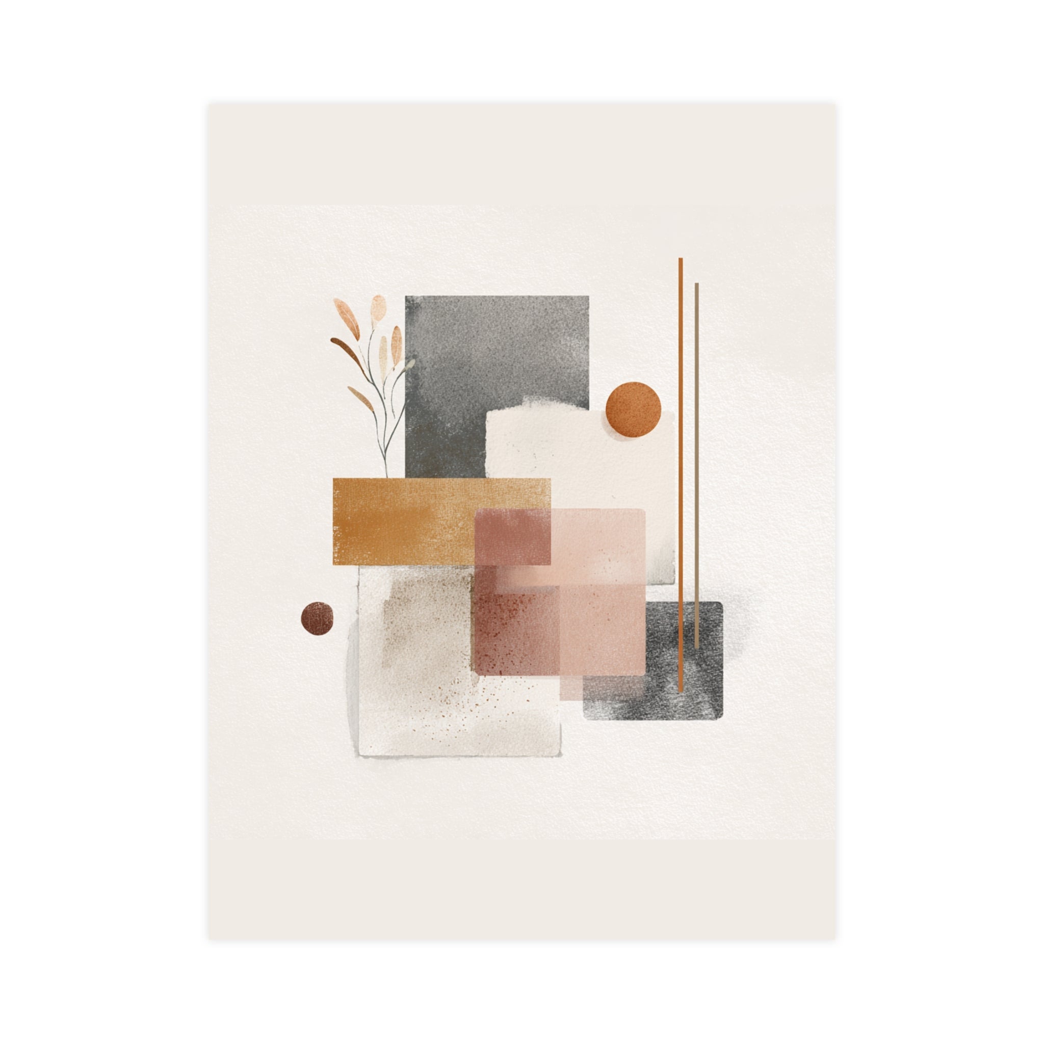Abstract Wall Art Print, Neutral Pink Poster