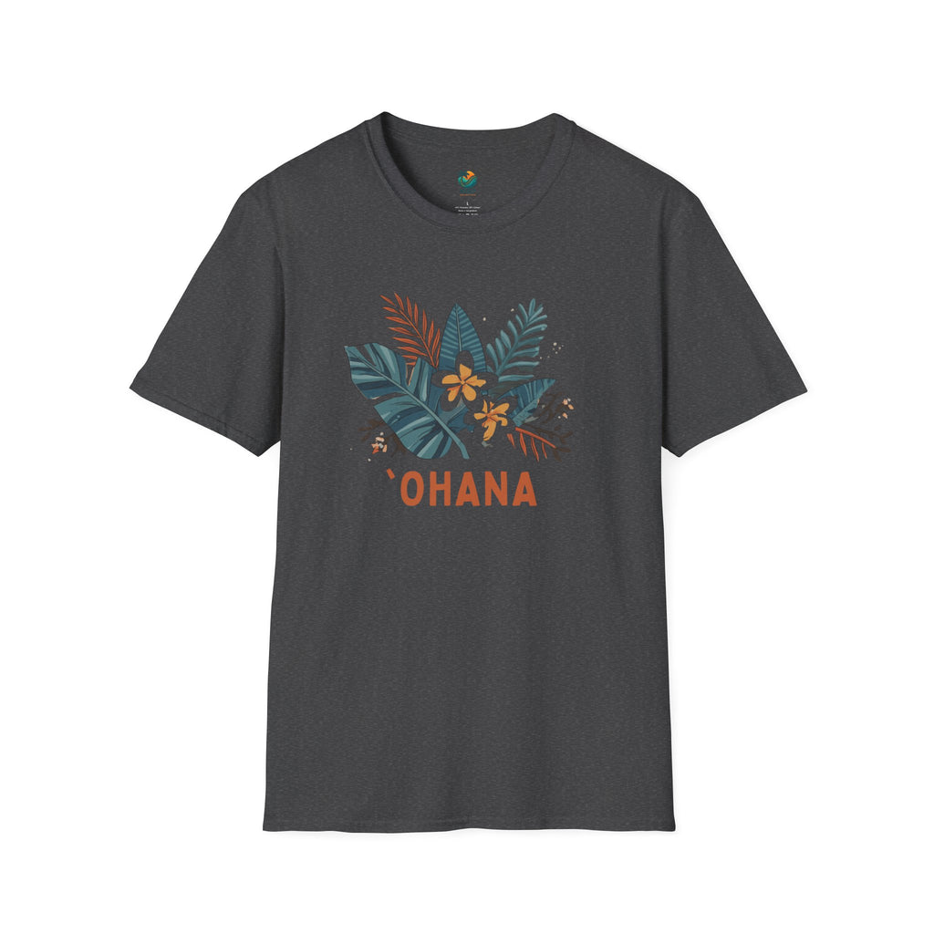 `Ohana blue on Black T-Shirt by Printify