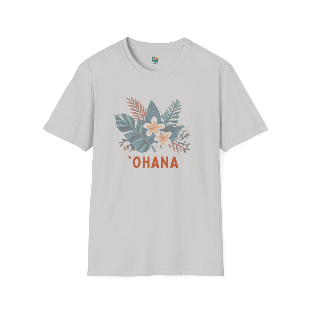 `Ohana blue on Black T-Shirt by Printify