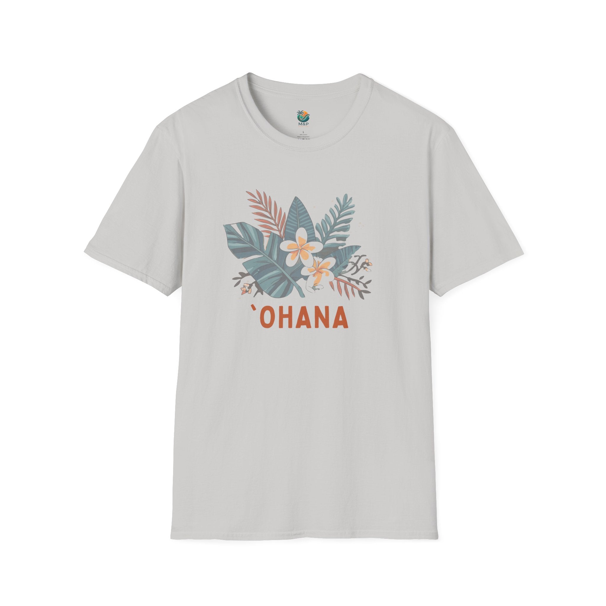 `Ohana blue on Black T-Shirt by Printify