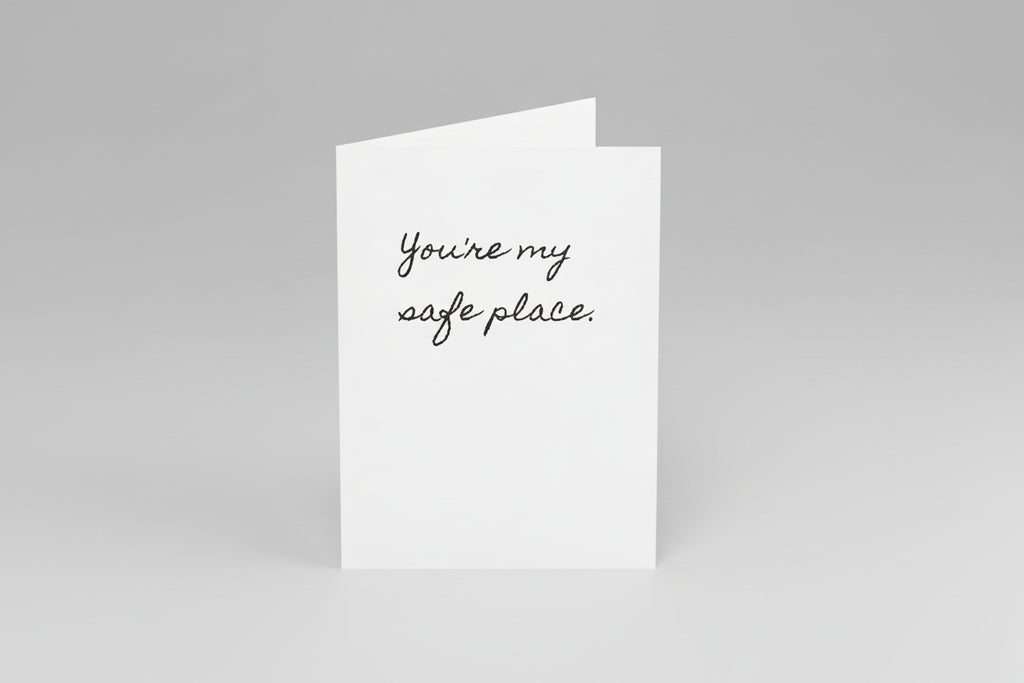 "You're My Safe Place." Single Minimalist Valentine's Day Card by Printify