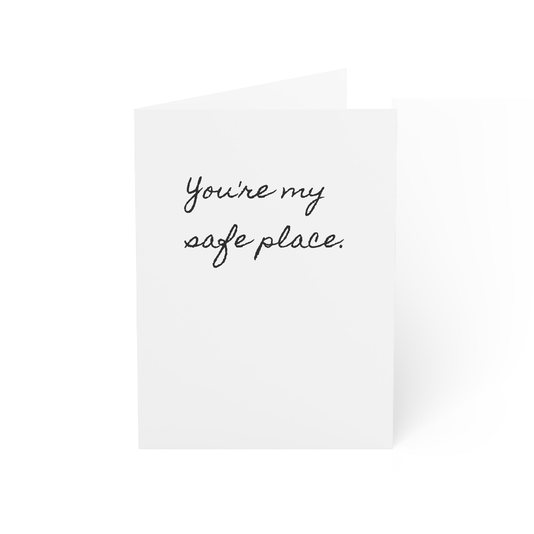 "You're My Safe Place." Single Minimalist Valentine's Day Card