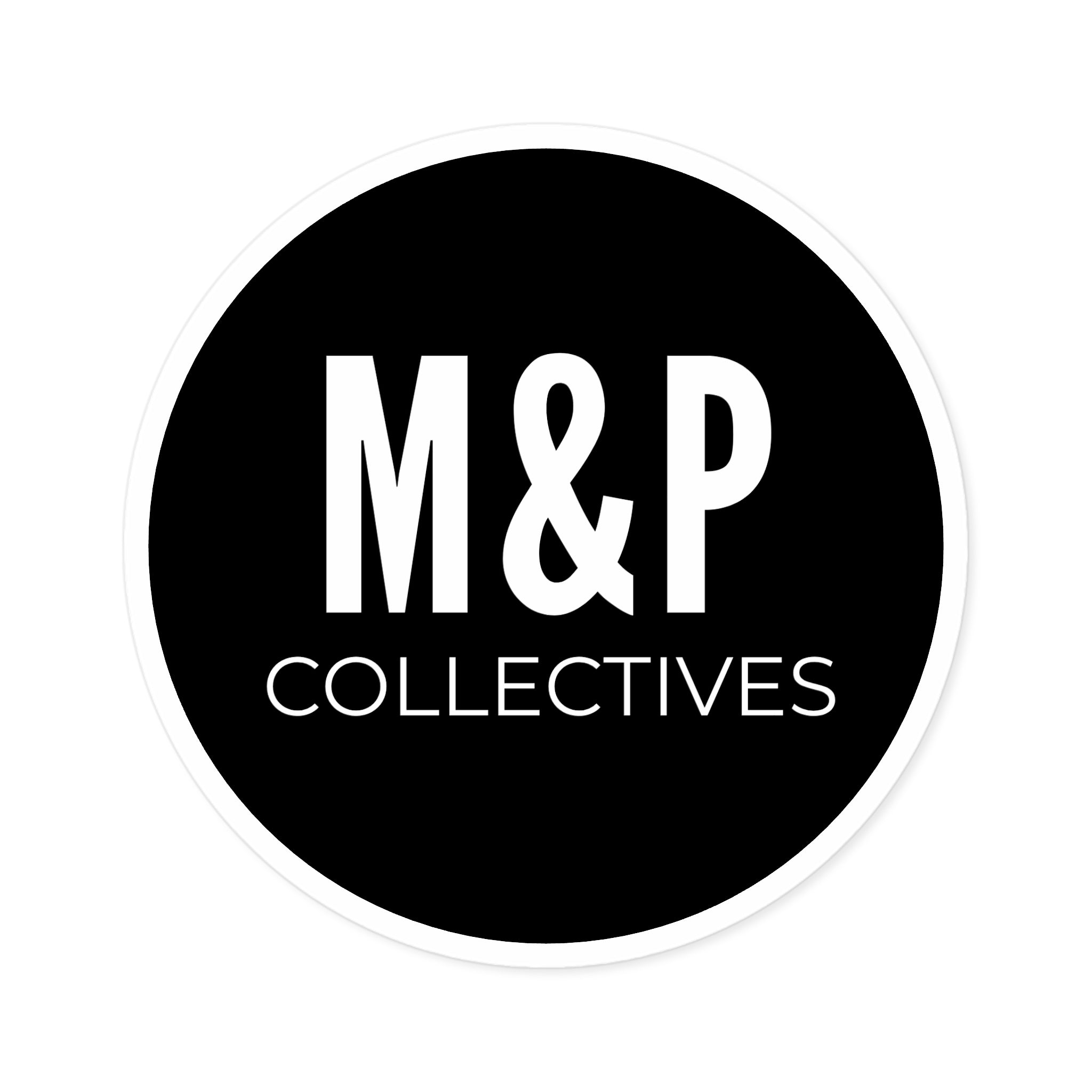 M&P Collectives logo Round Stickers | Vinyl decal, indoor/outdoor by Printify
