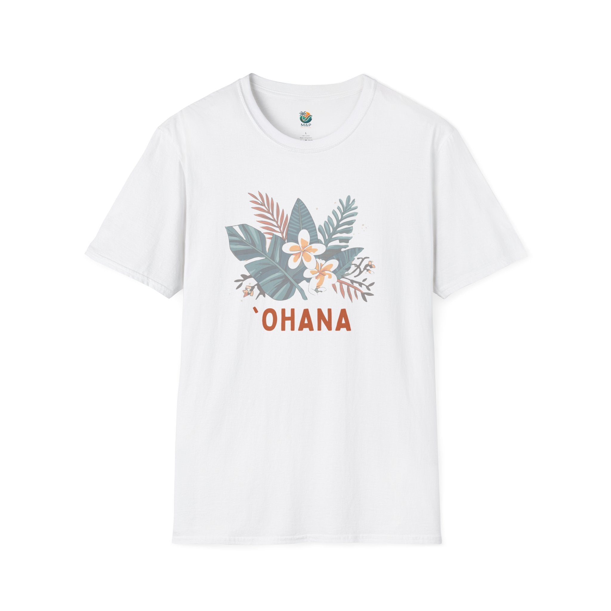 `Ohana blue on Black T-Shirt by Printify
