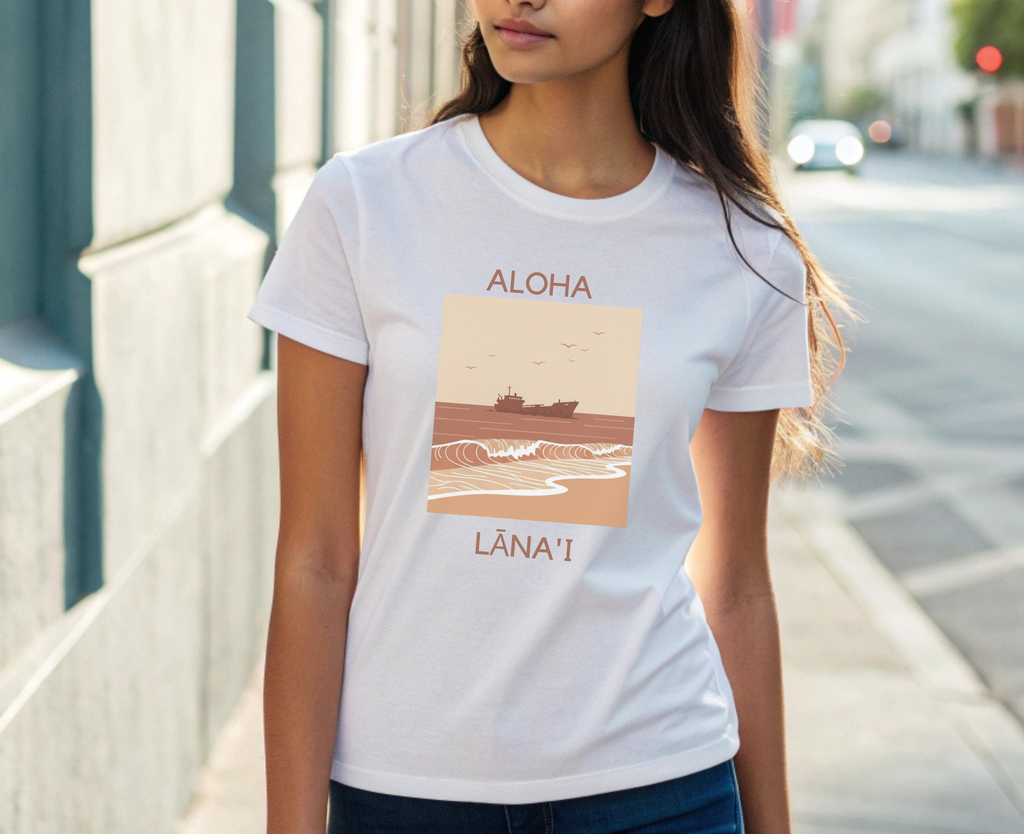 Aloha Lānaʻi Shipwreck Beach Unisex T-Shirt by Printify