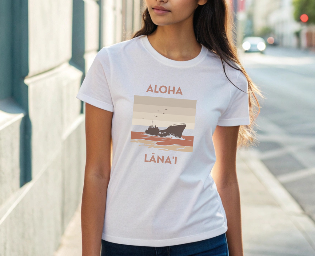 Aloha Lānaʻi Shipwreck Beach T-Shirt by Printify