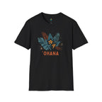 `Ohana blue on Black T-Shirt by Printify