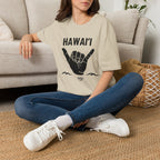 Hawaii Shaka Hand T-Shirt Island Aloha Graphic Tee by Printify