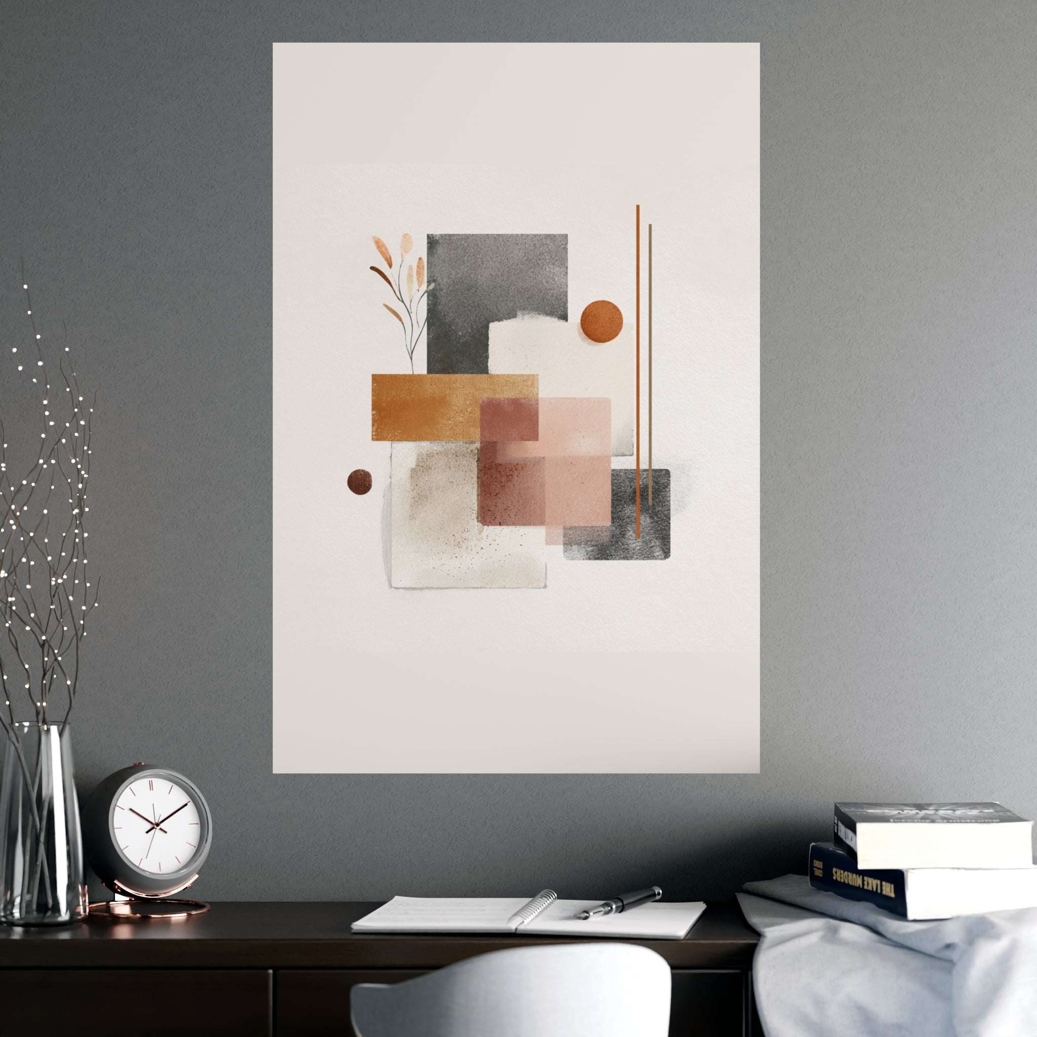 Abstract Wall Art Print, Neutral Pink Poster