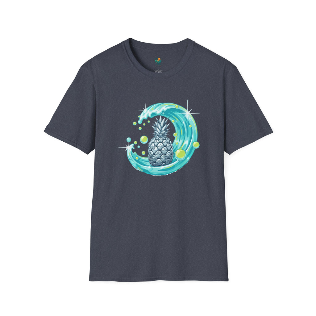 Chrome Pineapple Wave T-Shirt by Printify
