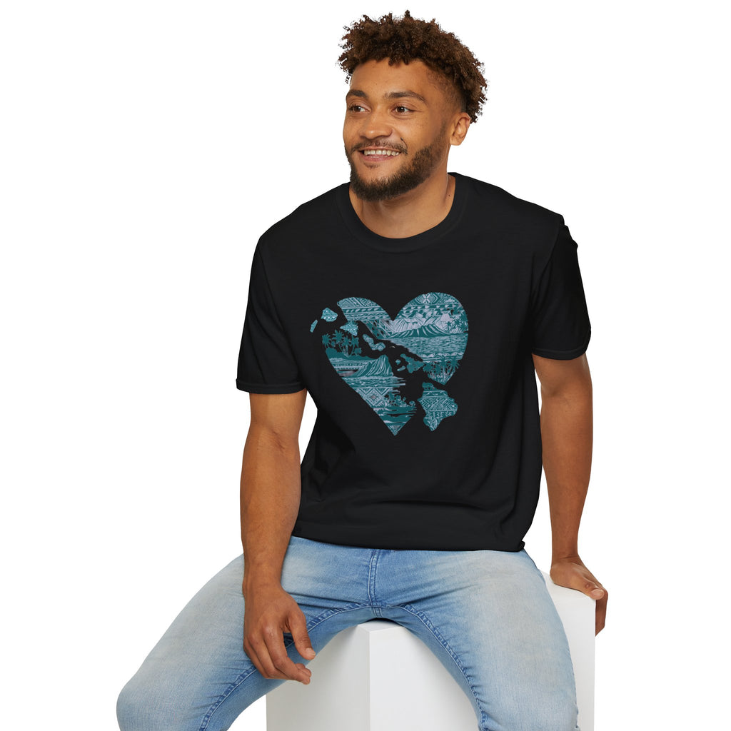 Hawaii at Heart Blue Unisex T-Shirt by Printify