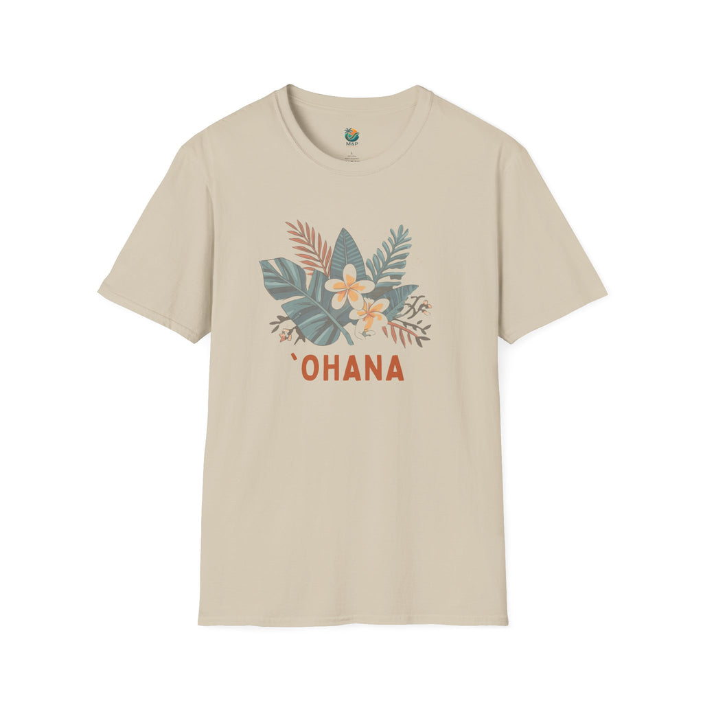 `Ohana blue on Black T-Shirt by Printify