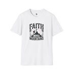 Faith Moves Mountains T-Shirt | Inspirational Christian Typography by Printify