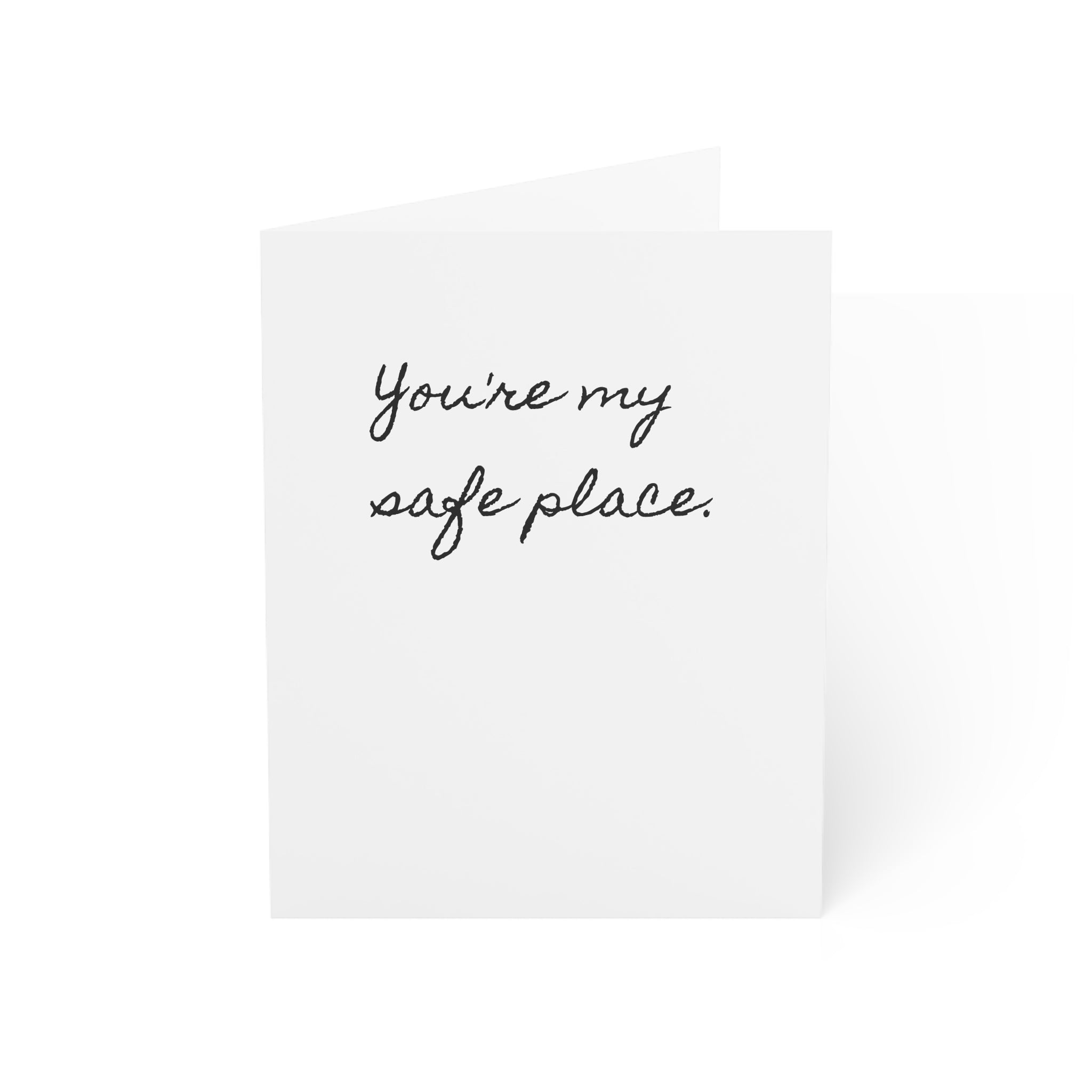 "You're My Safe Place." Single Minimalist Valentine's Day Card