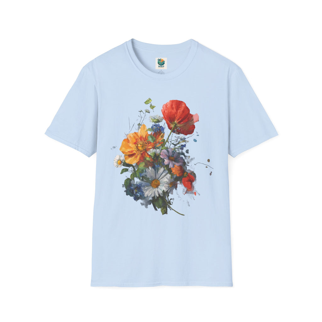 Floral Tee, Botanical T-Shirt, Flower Shirt, Nature Top, Garden Theme Clothing by Printify