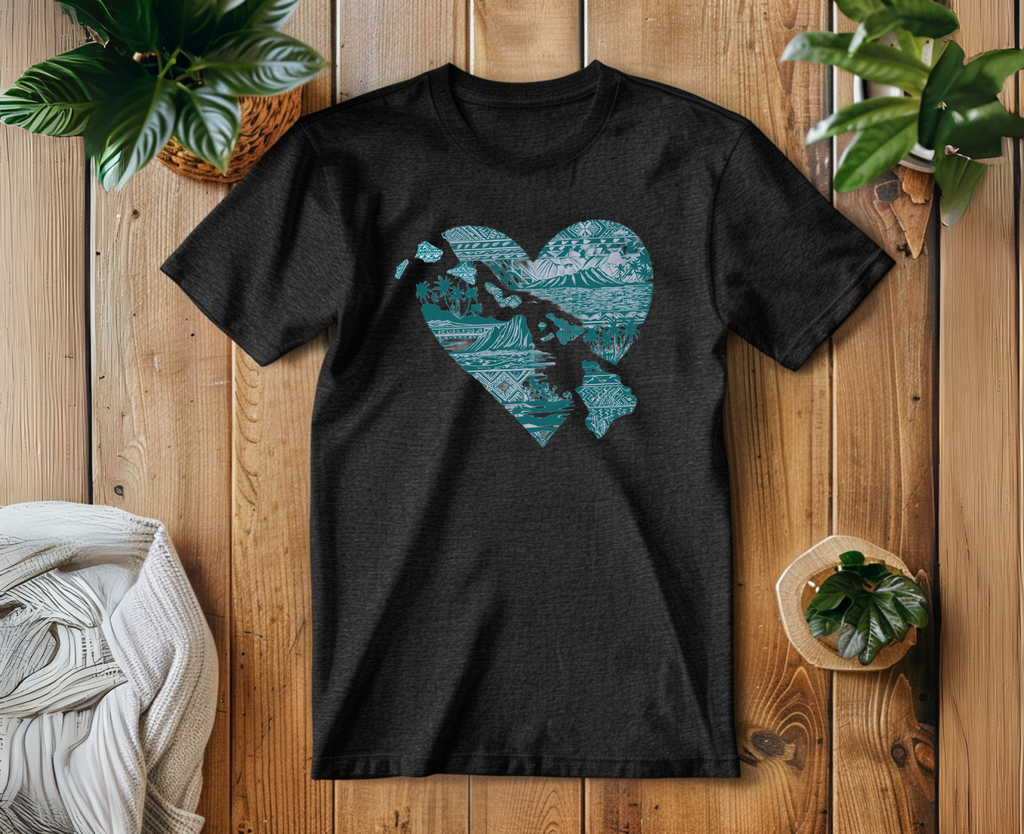 Hawaii at Heart Blue Unisex T-Shirt by Printify