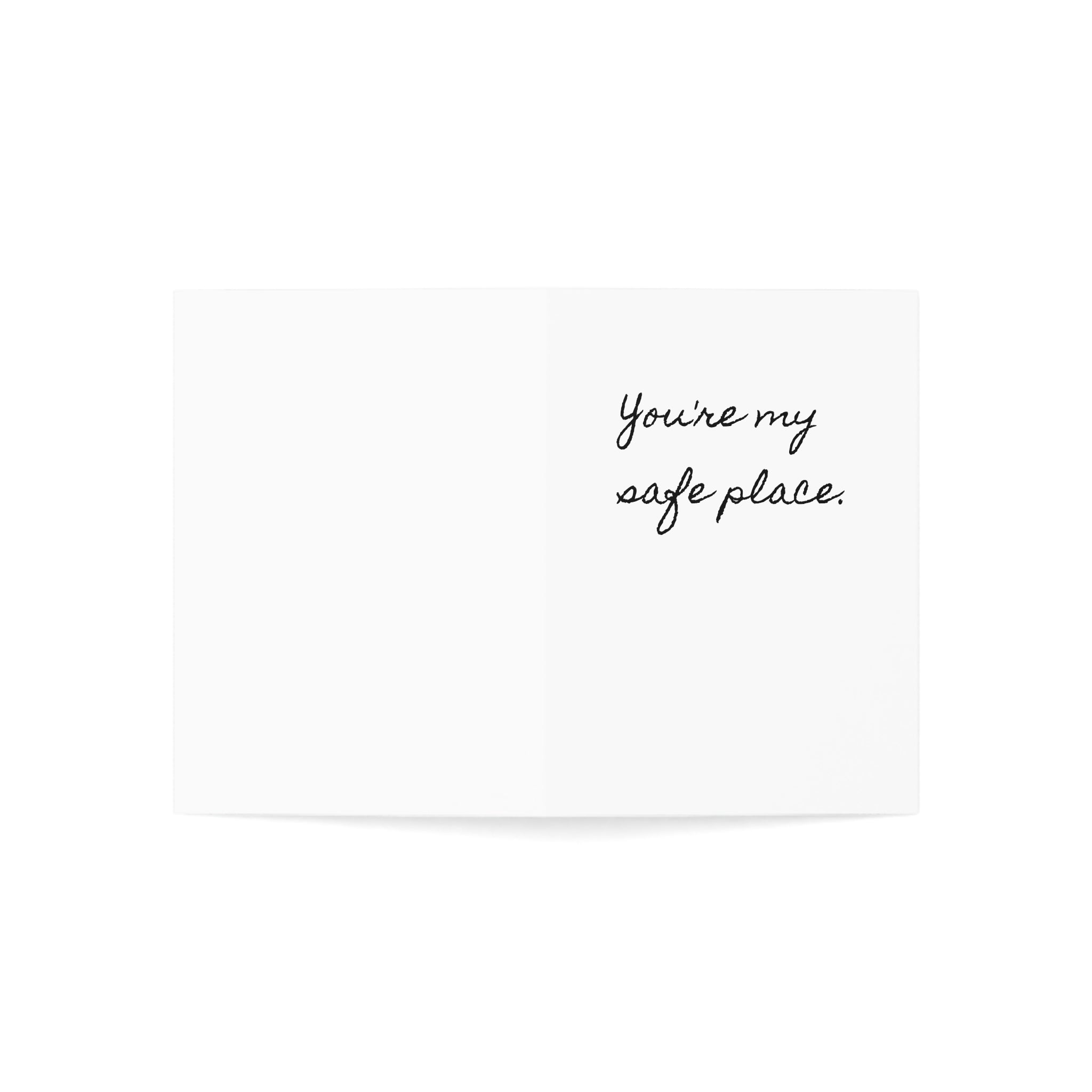 "You're My Safe Place." Single Minimalist Valentine's Day Card