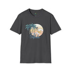 Aloha Sunset T-Shirt | Tropical Beach Palm Silhouette, Retro Sunset Tee