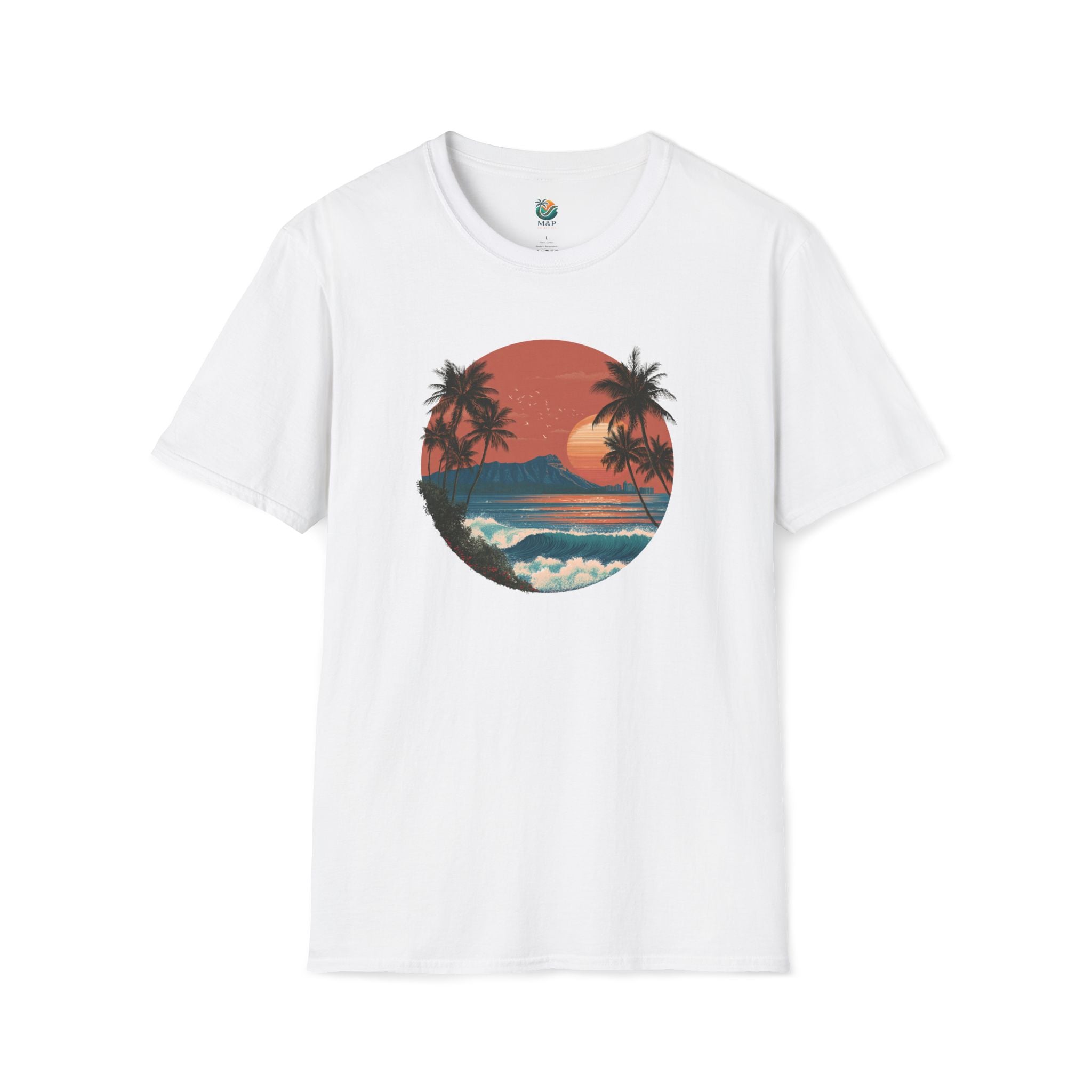 Diamond Head at Sunset T-Shirt | Hawaii Sunset Illustration
