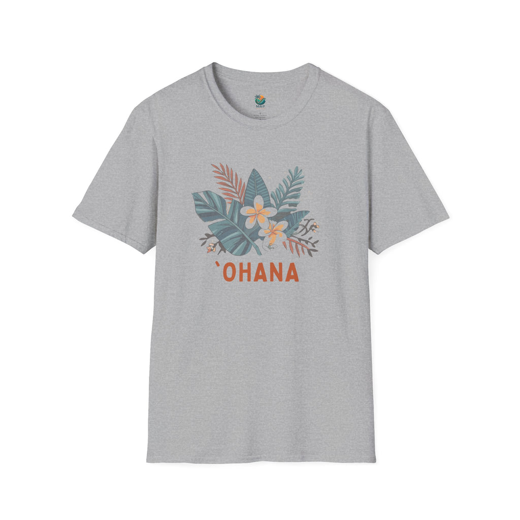 `Ohana blue on Black T-Shirt by Printify