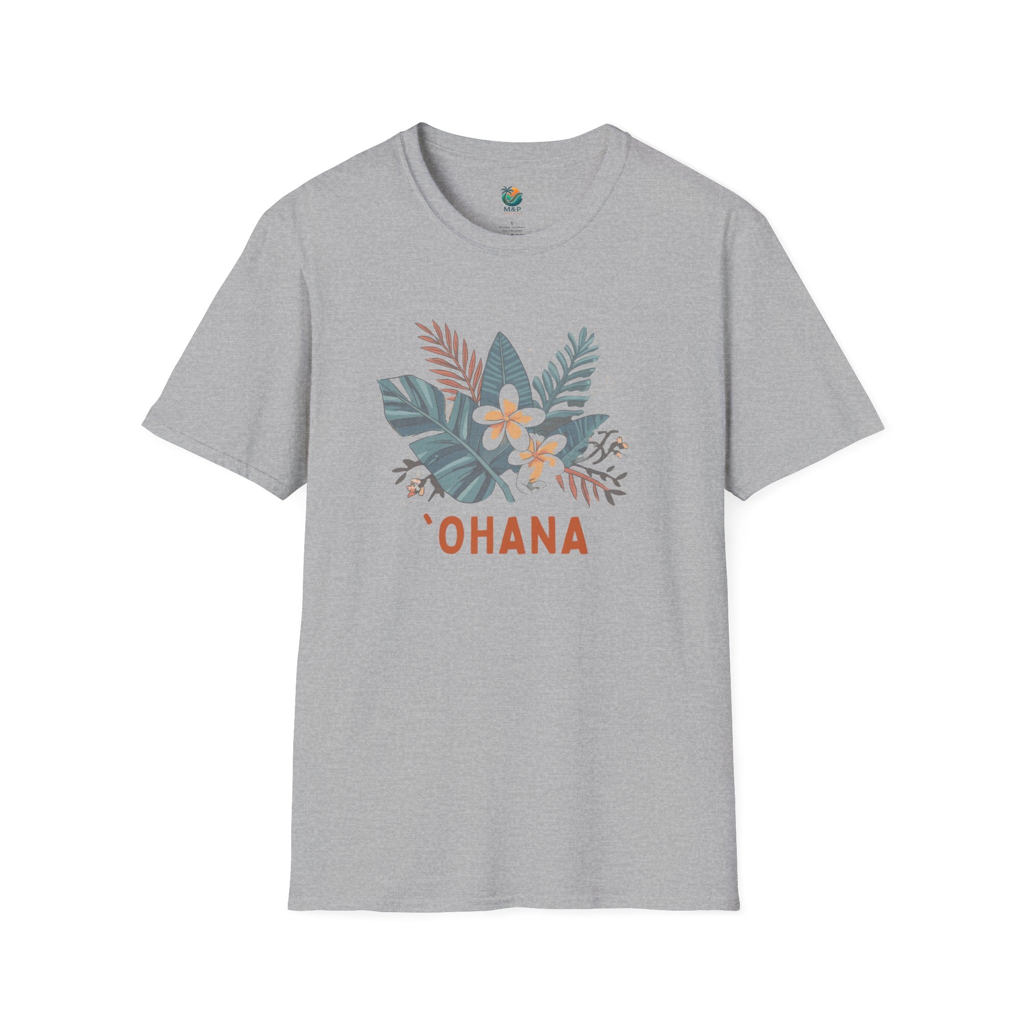 `Ohana blue on Black T-Shirt by Printify