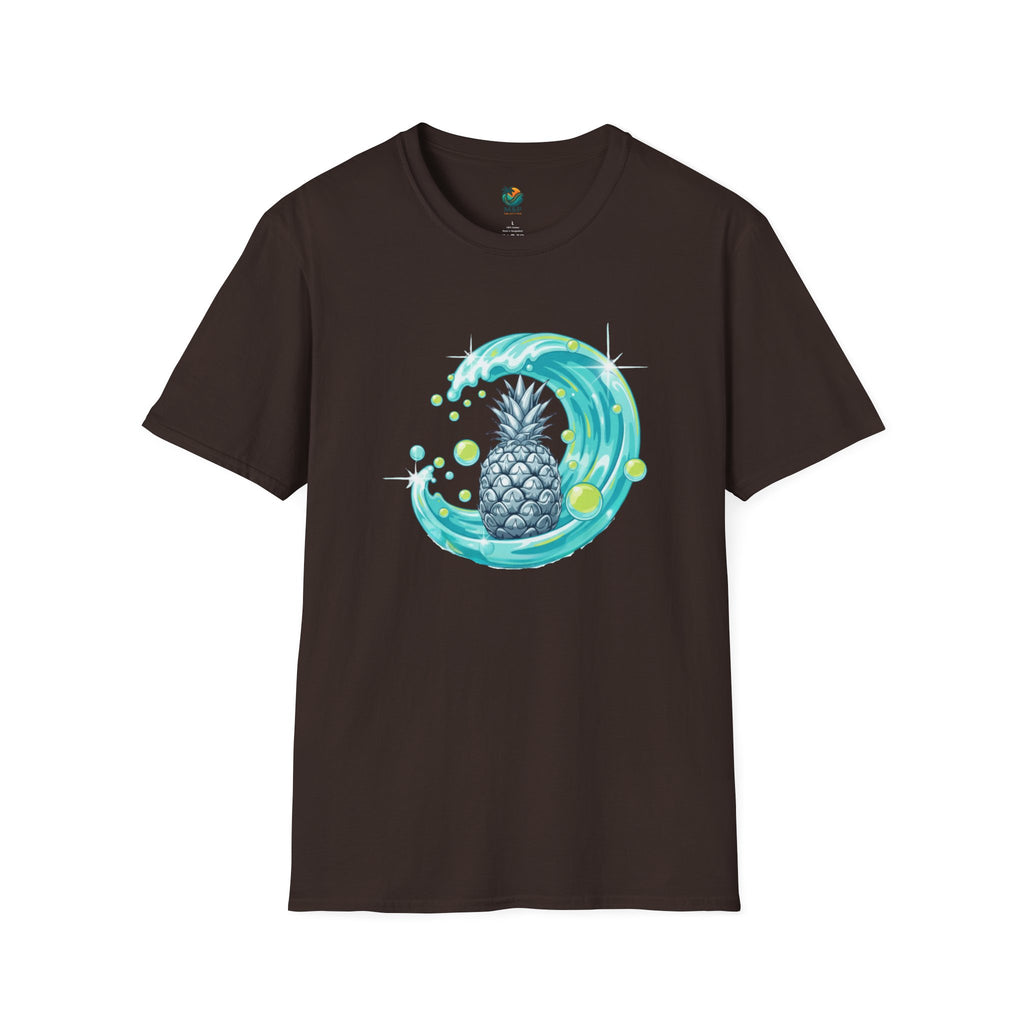 Chrome Pineapple Wave T-Shirt by Printify