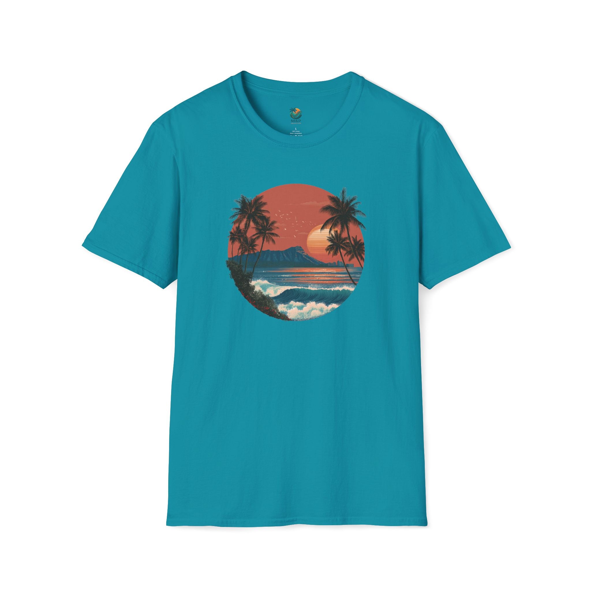 Diamond Head at Sunset T-Shirt | Hawaii Sunset Illustration