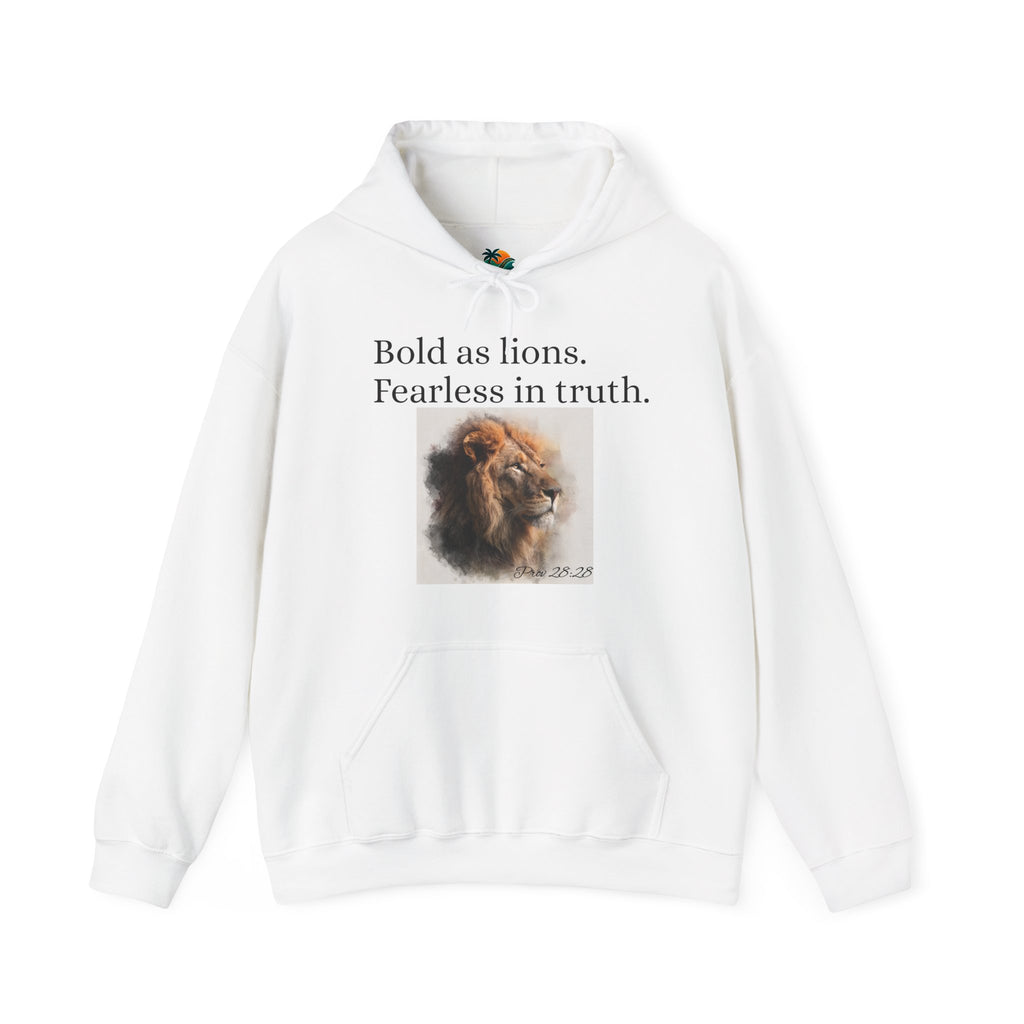 Bold as Lions, Fearless in Truth Christian Lion Unisex Hoodie