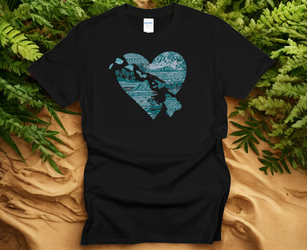 Hawaii at Heart Blue Unisex T-Shirt by Printify