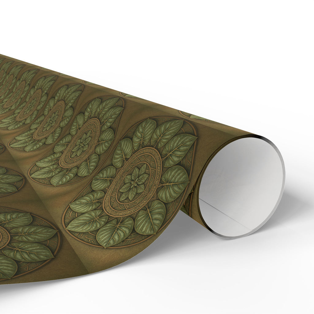 Leaf Pattern Wrapping Paper - Nature Inspired Gift Wrap, Eco-Friendly Holiday Paper by Printify