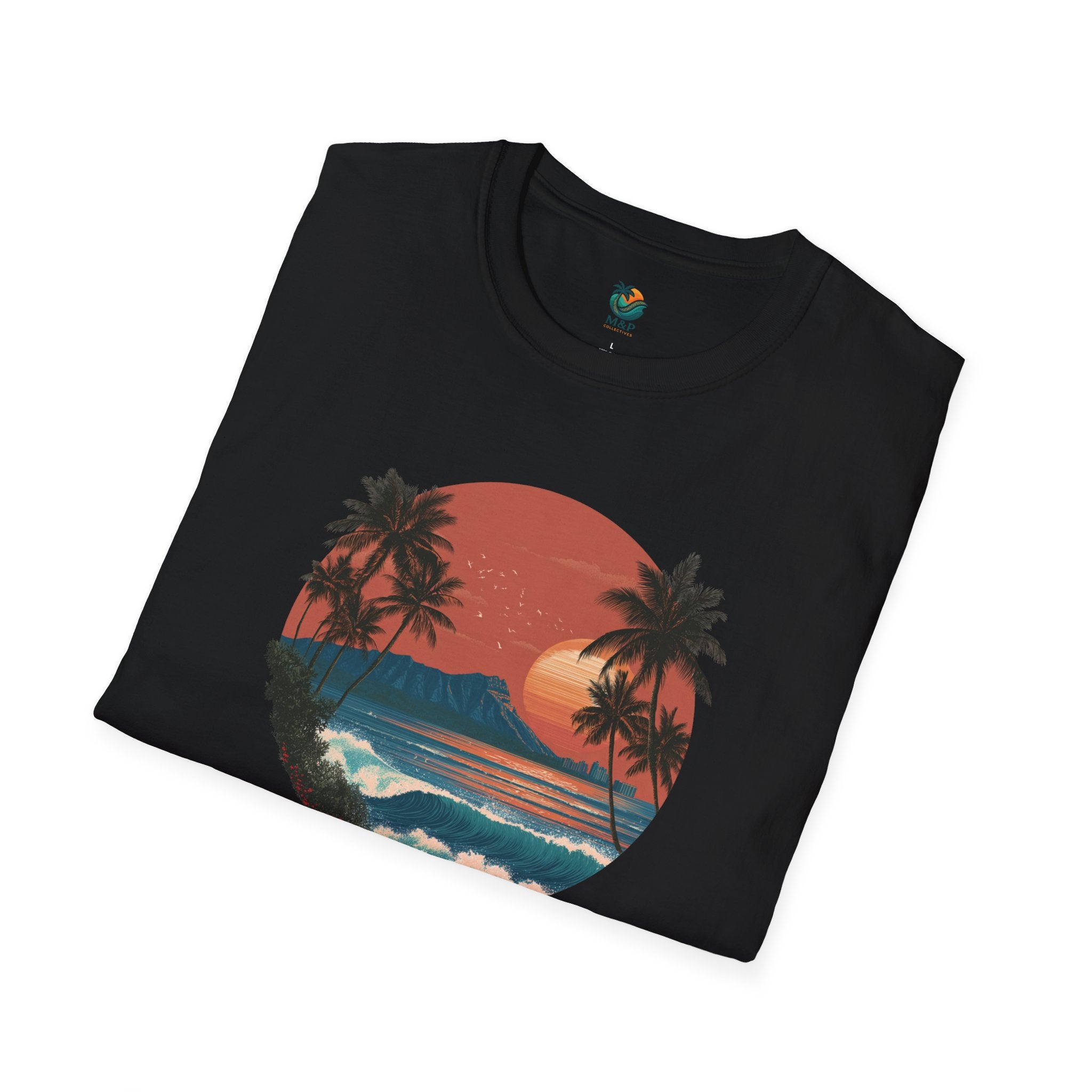 Diamond Head at Sunset T-Shirt | Hawaii Sunset Illustration