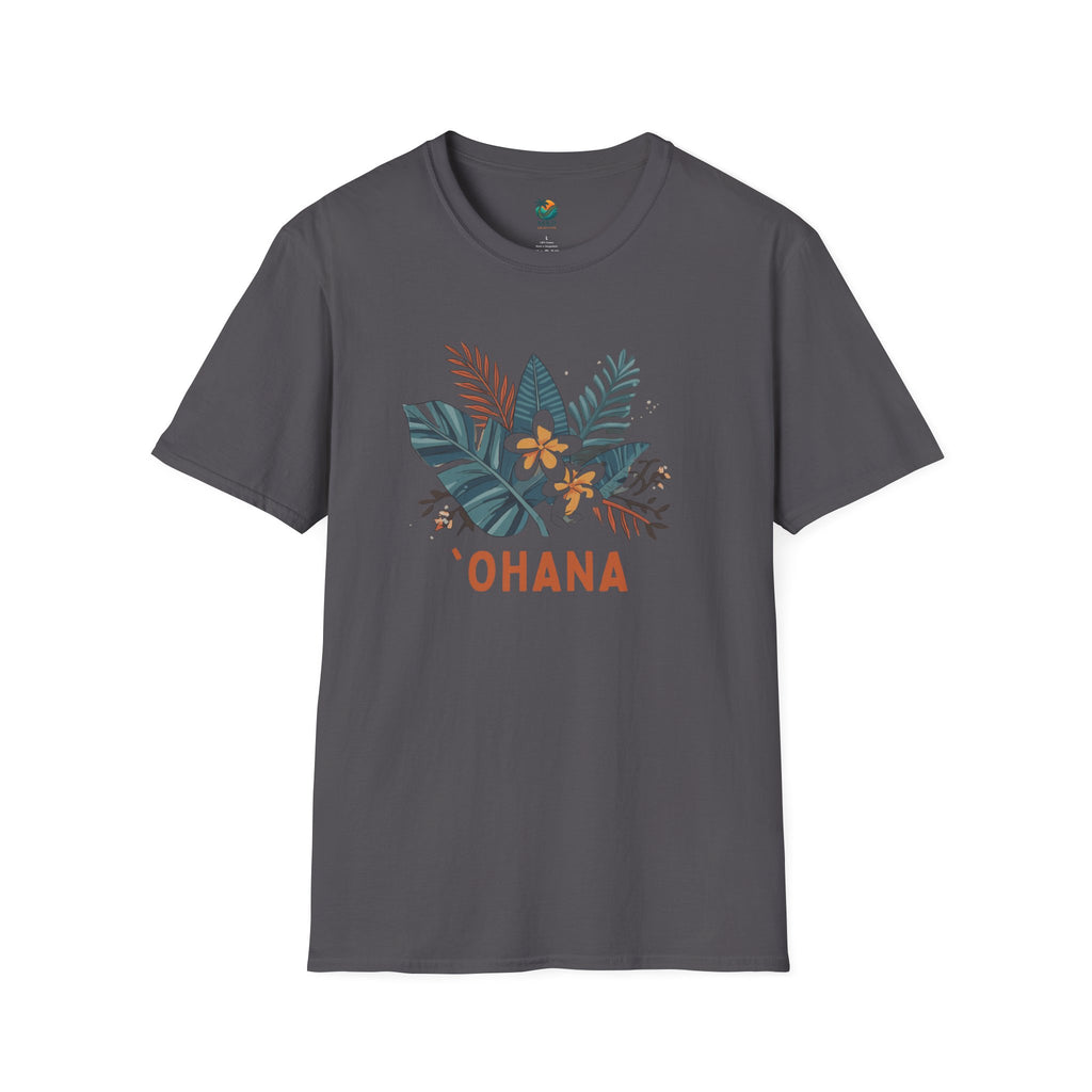 `Ohana blue on Black T-Shirt by Printify