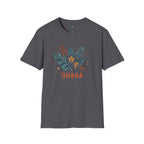 `Ohana blue on Black T-Shirt by Printify