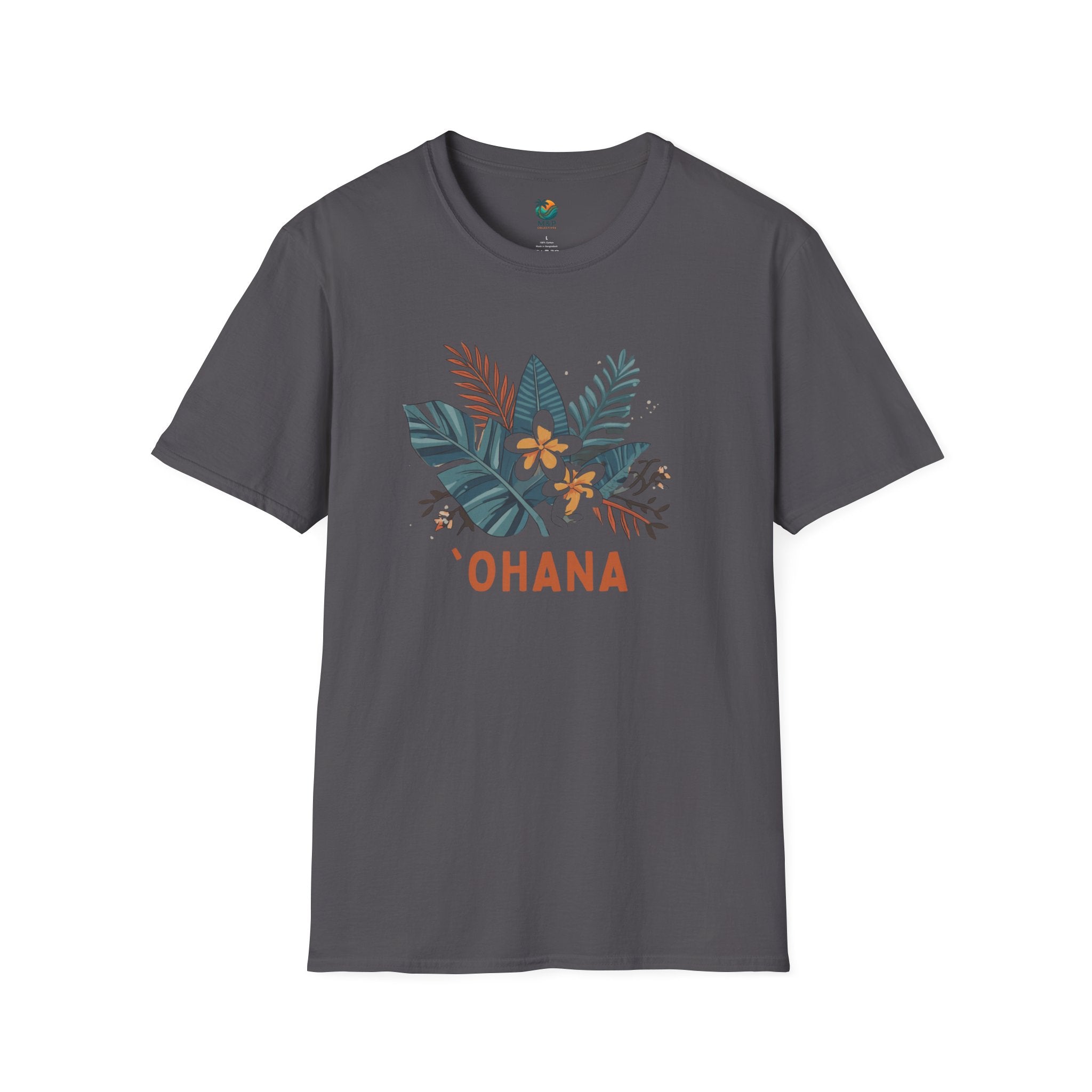 `Ohana blue on Black T-Shirt by Printify