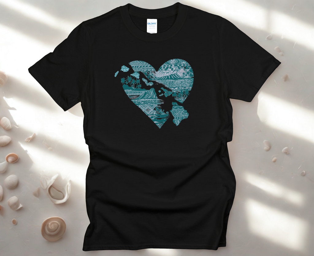 Hawaii at Heart Blue Unisex T-Shirt by Printify