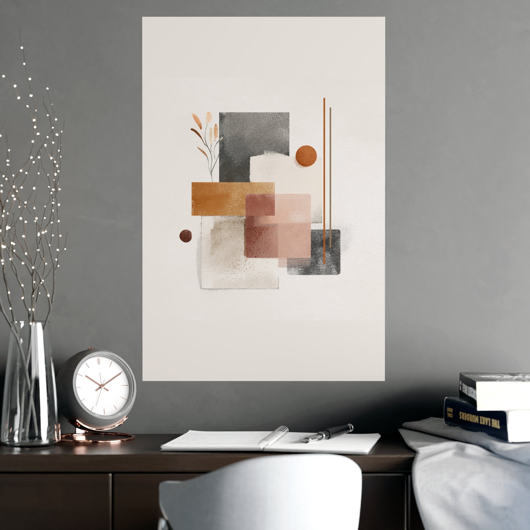 Abstract Wall Art Print, Neutral Pink Poster
