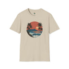 Diamond Head at Sunset T-Shirt | Hawaii Sunset Illustration by Printify