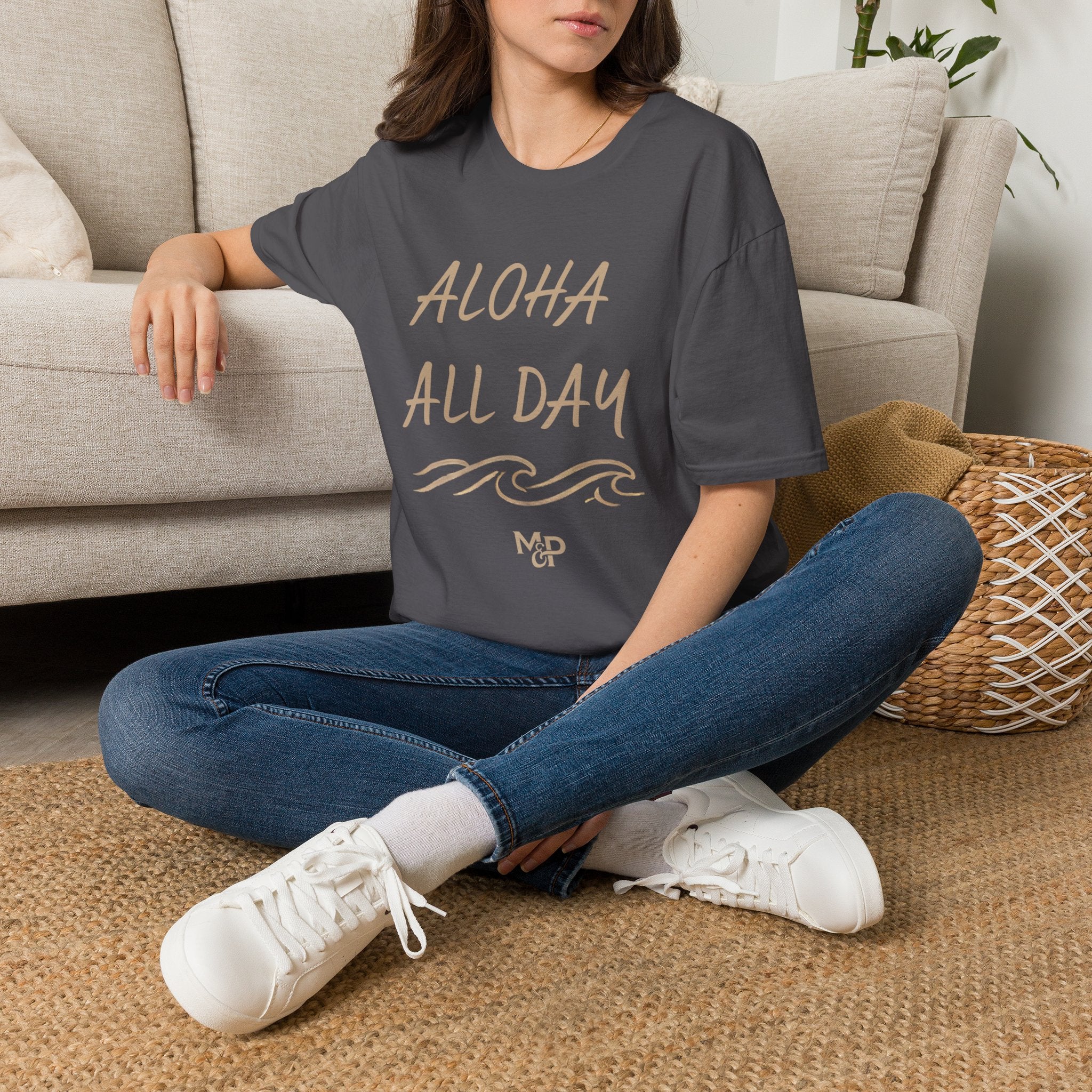 Aloha All Day T-Shirt | Tropical Waves Casual Tee by Printify