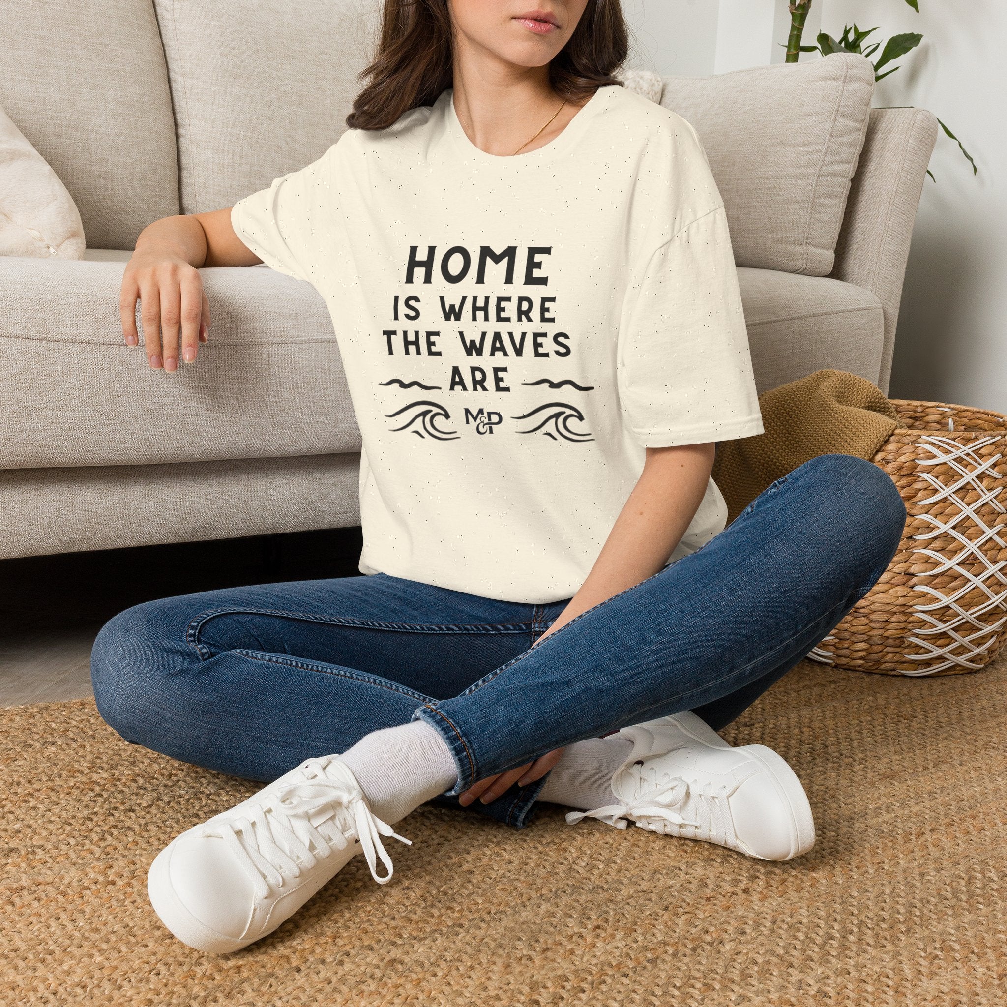 Home Is Where The Waves Are T-Shirt | Beach Surf Typography Shirt by Printify
