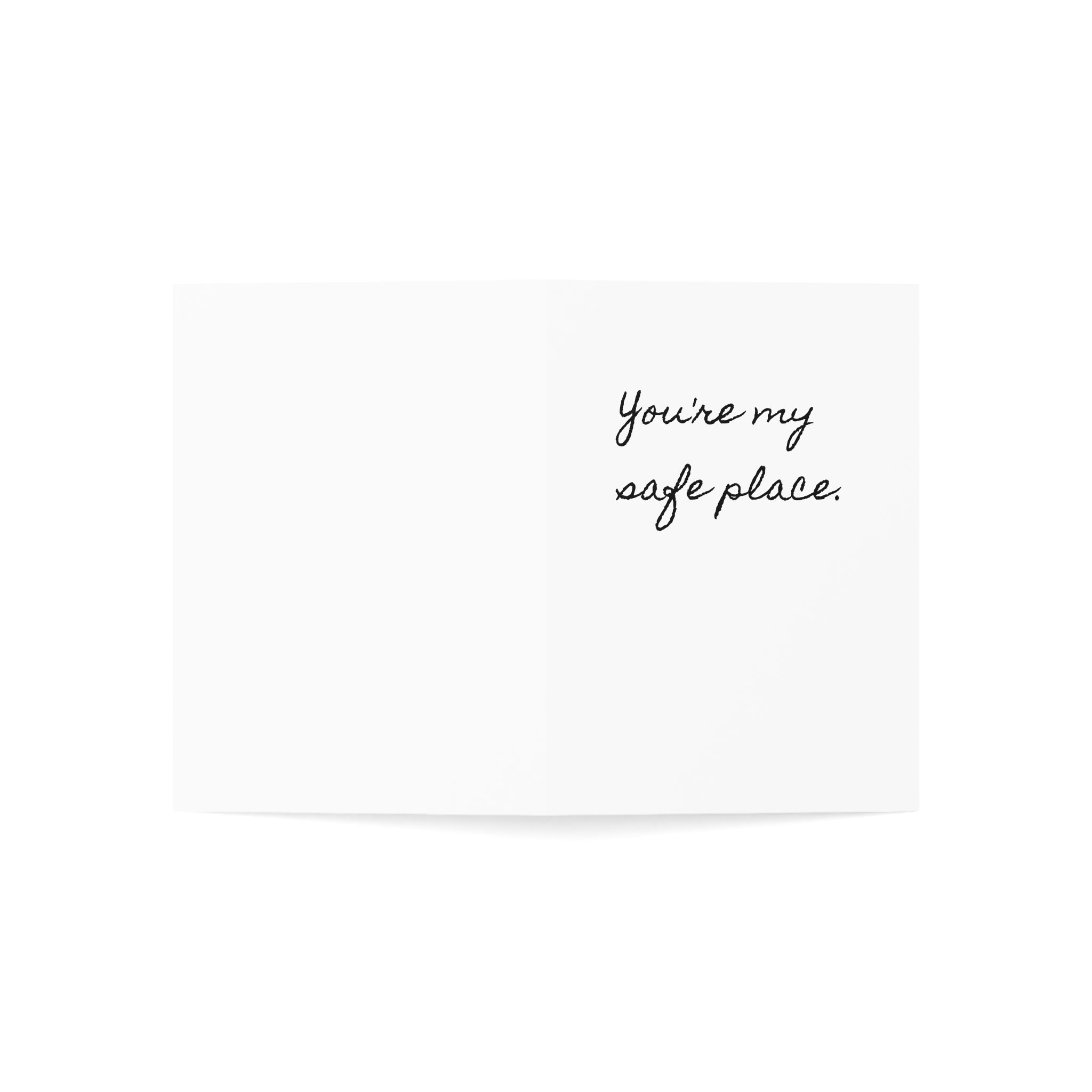 "You're My Safe Place." Single Minimalist Valentine's Day Card