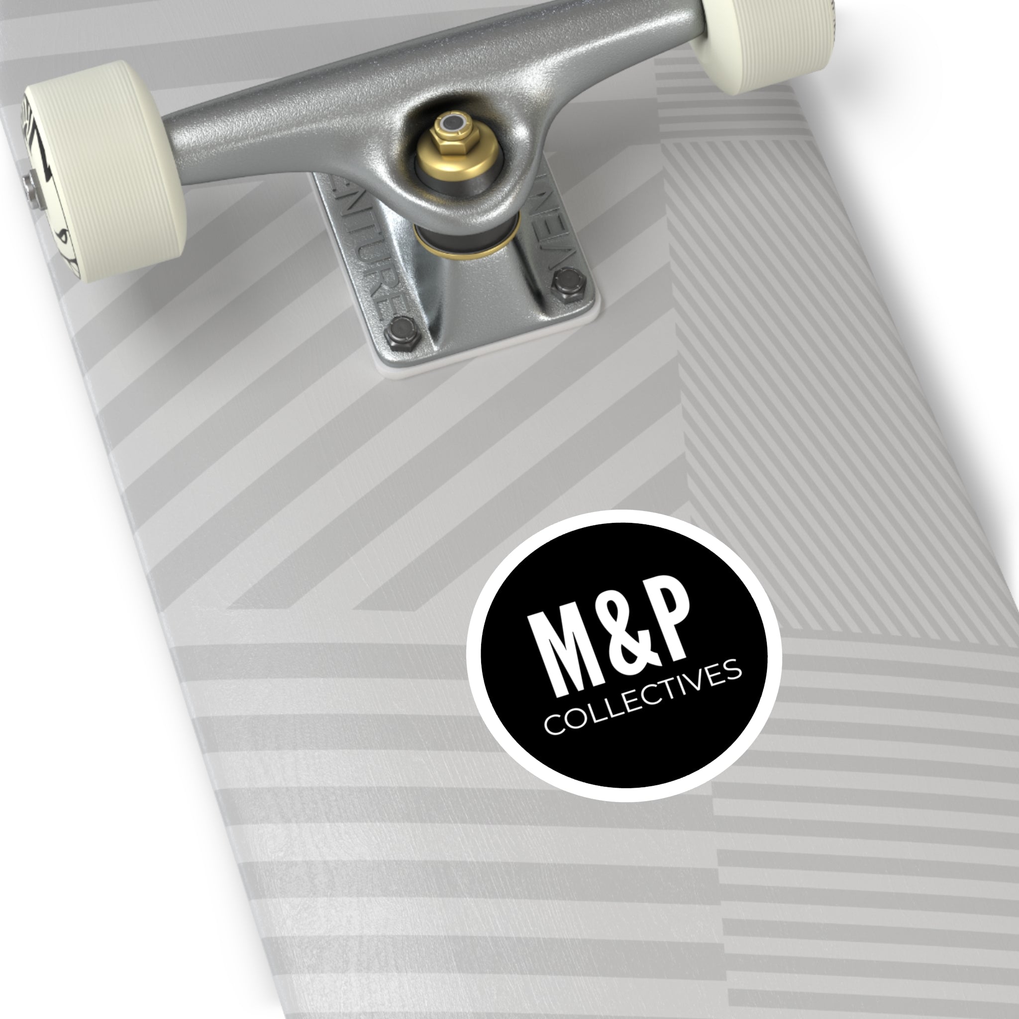M&P Collectives logo Round Stickers | Vinyl decal, indoor/outdoor by Printify