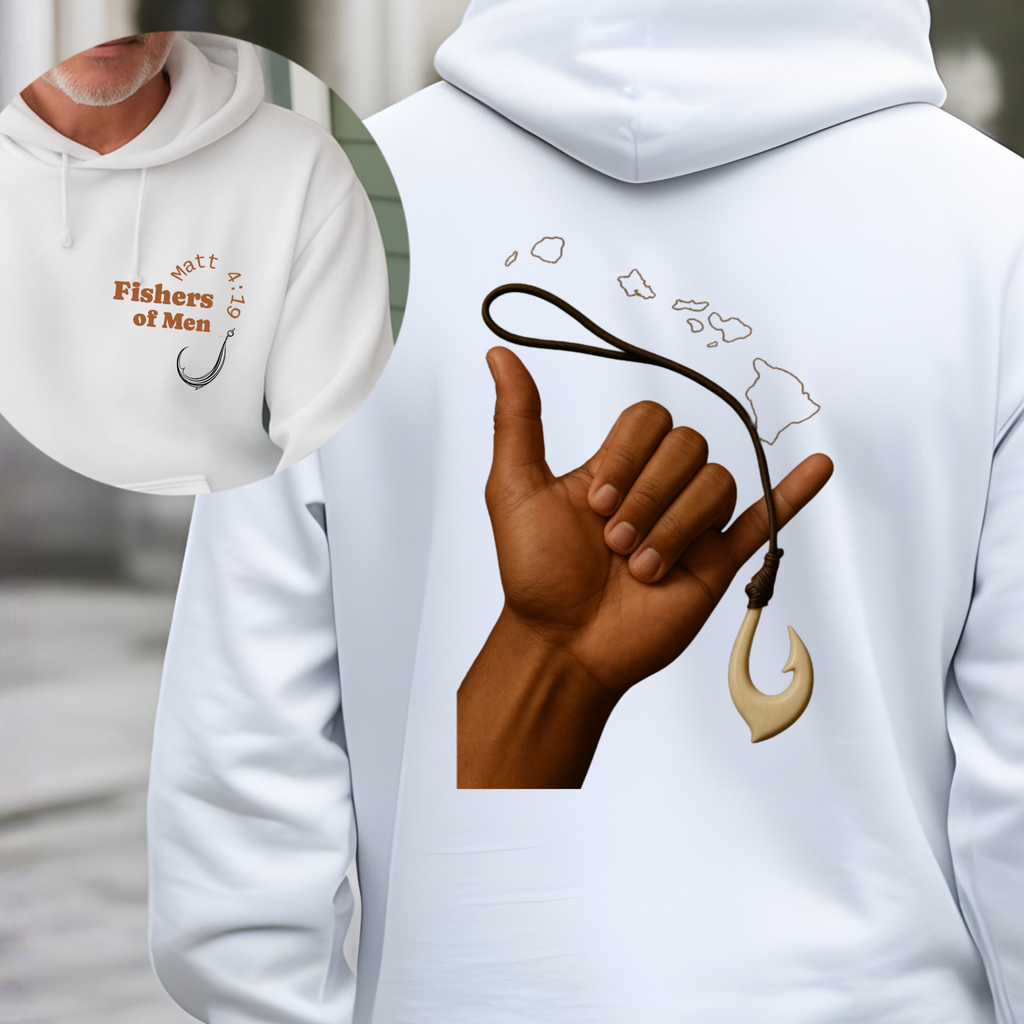 Fisher of Men Shaka Fishhook Hoodie by Printify